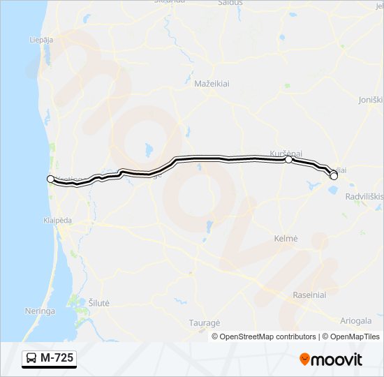 M-725 bus Line Map