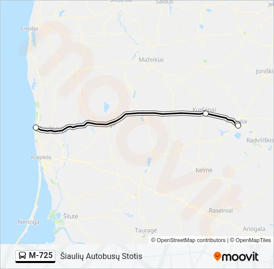 M-725 Bus Line Map