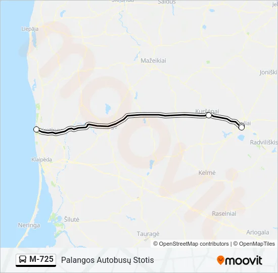 M-725 Bus Line Map