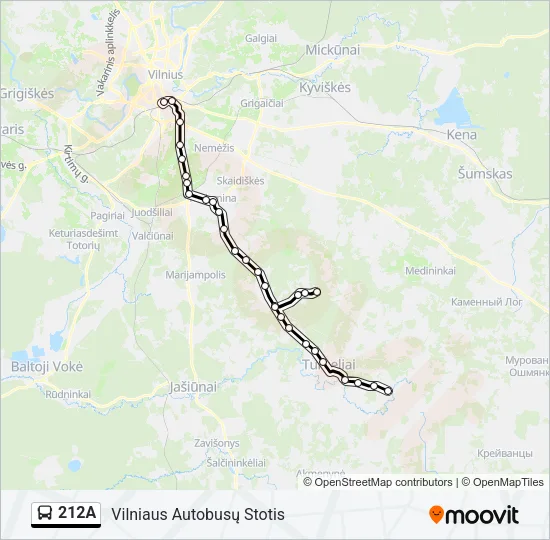 212A Bus Line Map