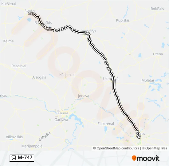 M-747 Bus Line Map