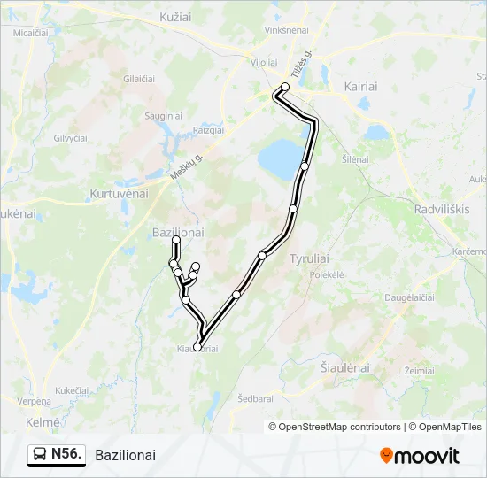 N56. Bus Line Map