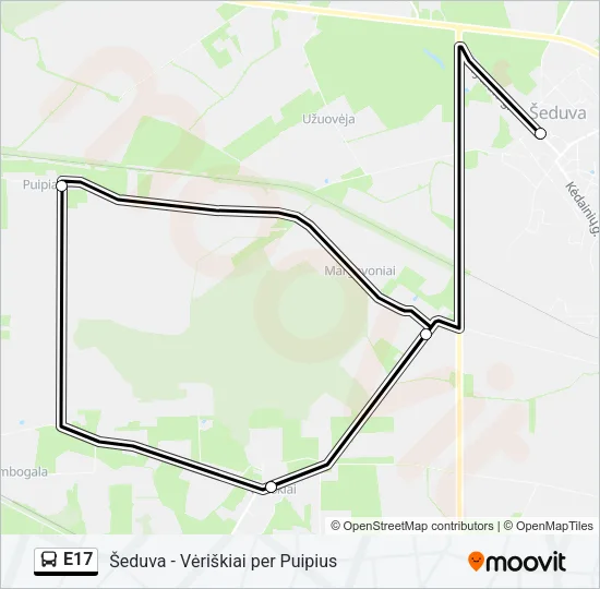 E17 Bus Line Map