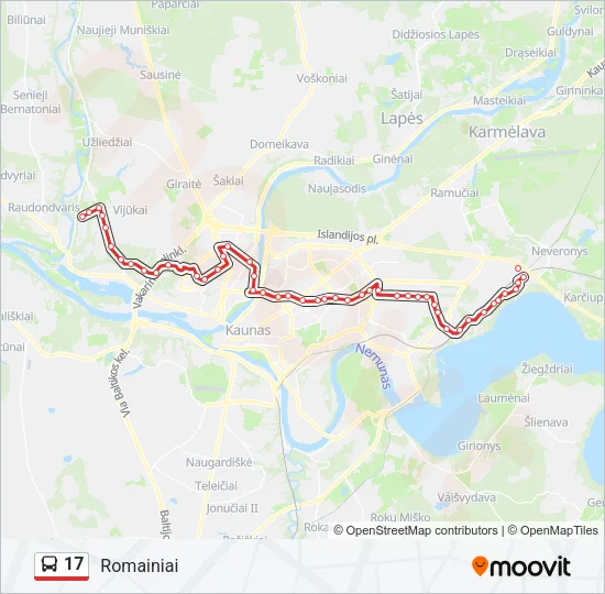 Автобус 17: карта маршрута