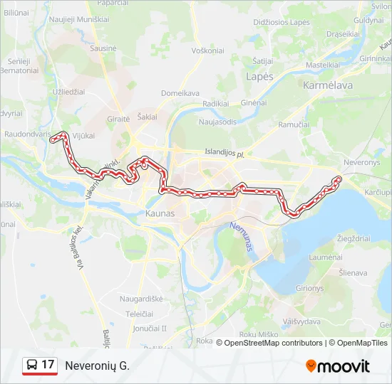 Автобус 17: карта маршрута