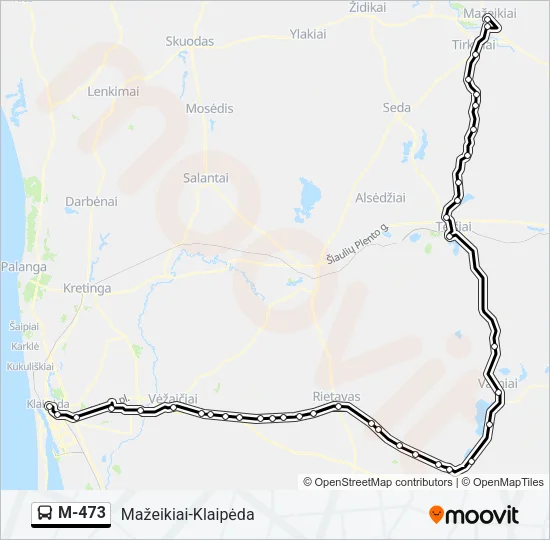M-473 Bus Line Map