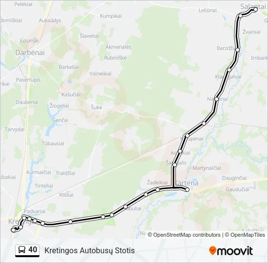 40 Bus Line Map