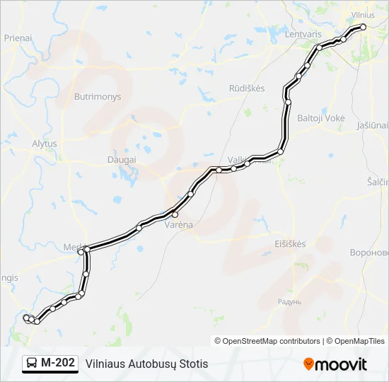 M-202 Bus Line Map