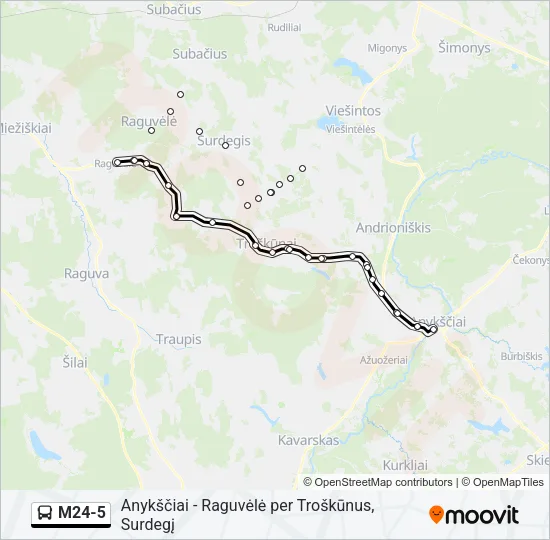 M24-5 Bus Line Map