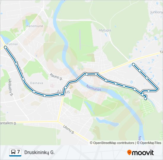 Автобус 7: карта маршрута