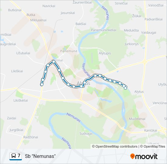 Автобус 7: карта маршрута