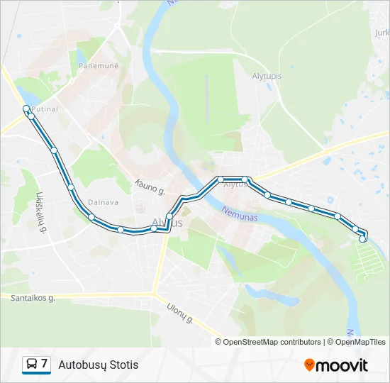 Автобус 7: карта маршрута