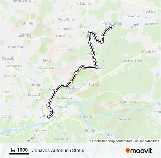 1000 Bus Line Map