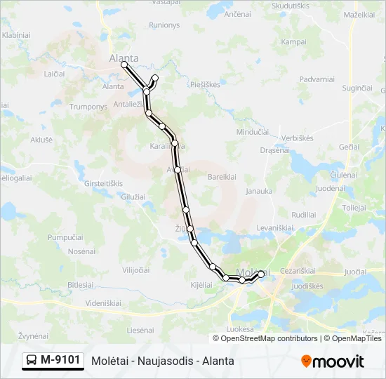 M-9101 Bus Line Map