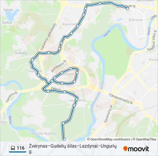 116  kelionės žemėlapis