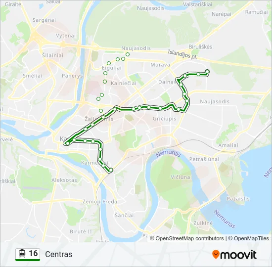 16 Trolleybus Line Map