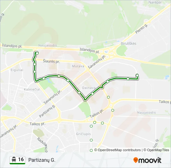 16 Trolleybus Line Map