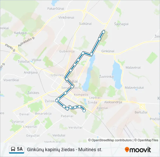 5A Bus Line Map