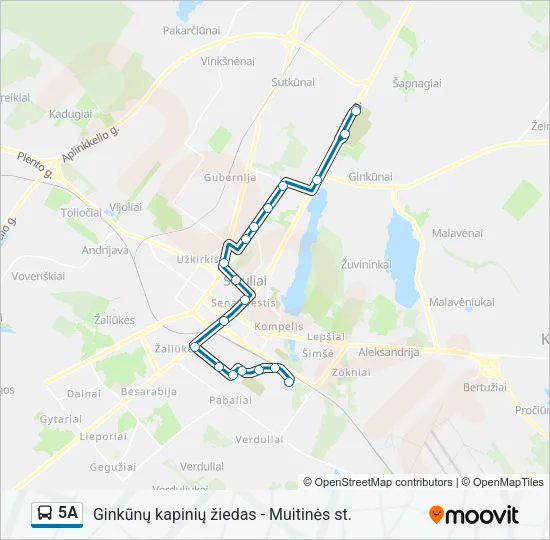 5A Bus Line Map