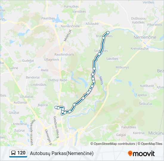 120  kelionės žemėlapis