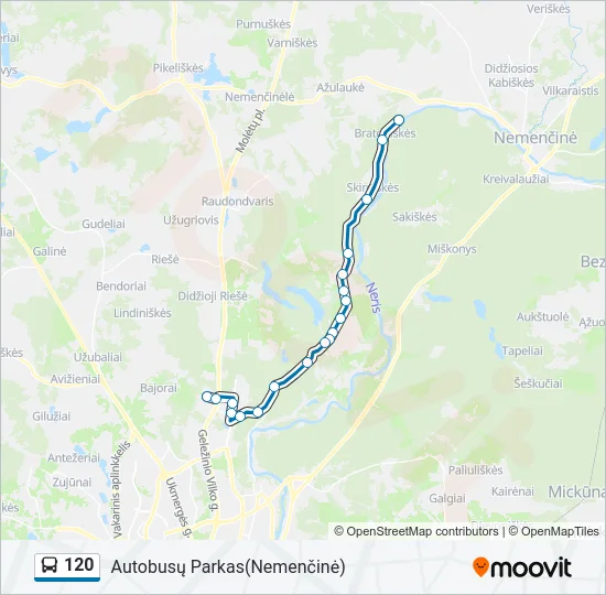 120  kelionės žemėlapis