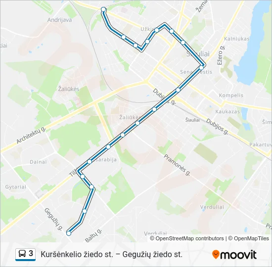 Автобус 3: карта маршрута