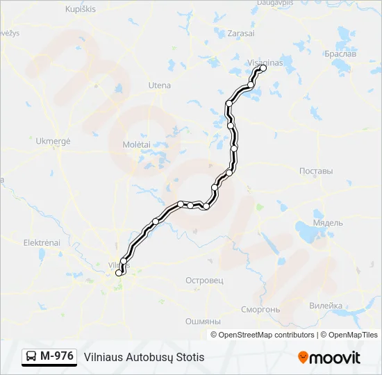 M-976 Bus Line Map