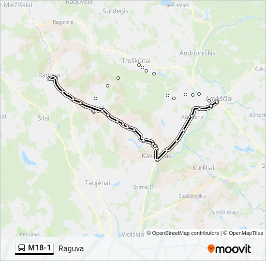 M18-1 Bus Line Map