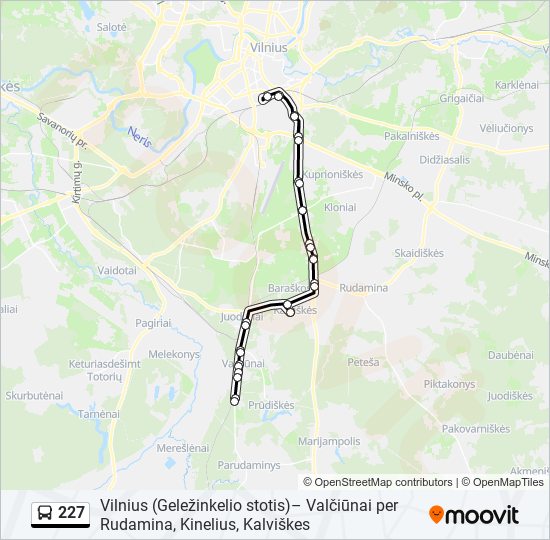 227 bus Line Map