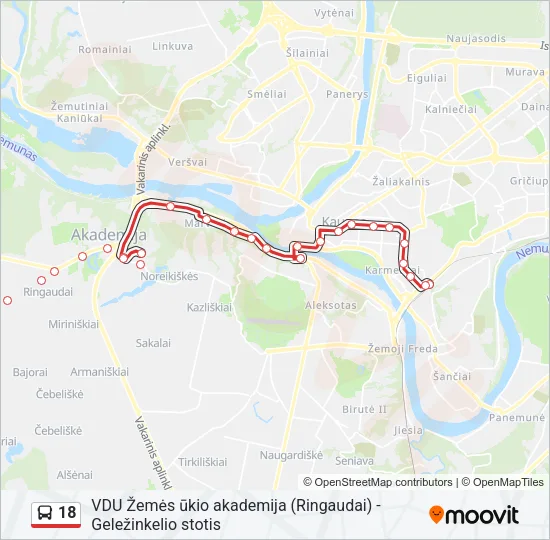 18 Bus Line Map