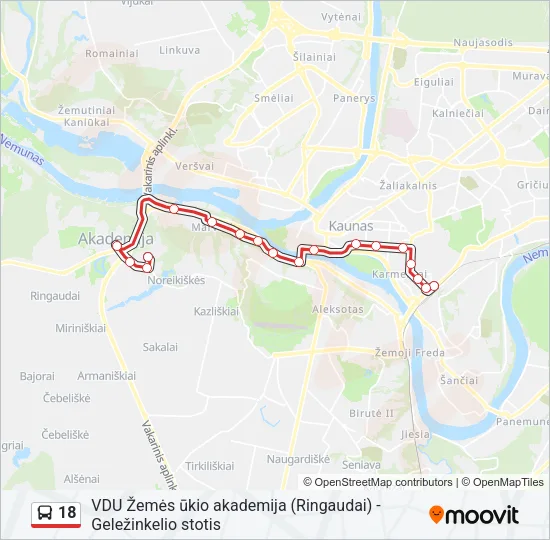 18 Bus Line Map