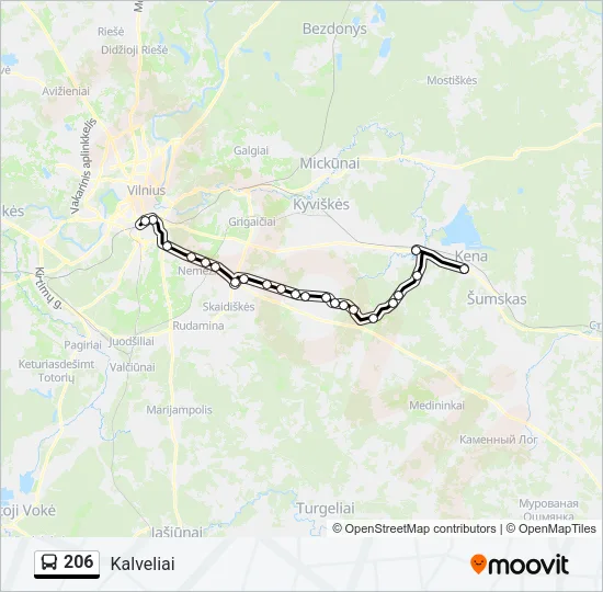 206 Bus Line Map