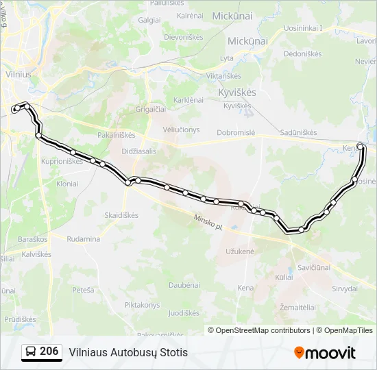 206 Bus Line Map