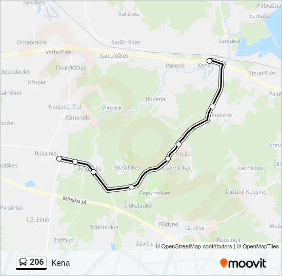 206 Bus Line Map
