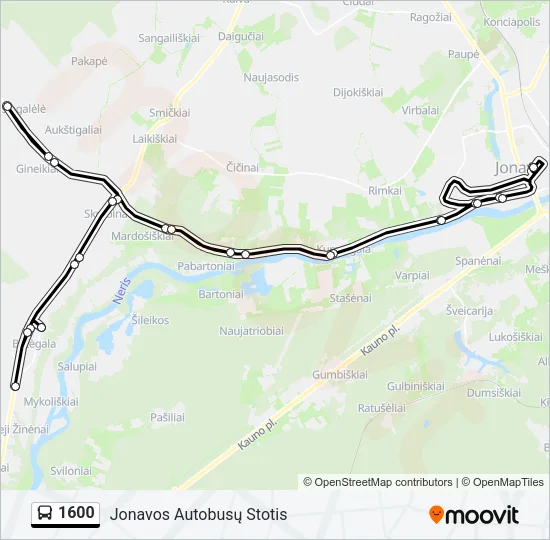1600 Bus Line Map
