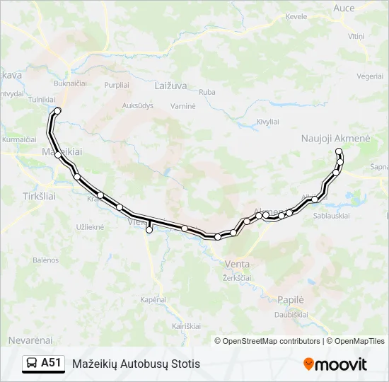 A51 Bus Line Map
