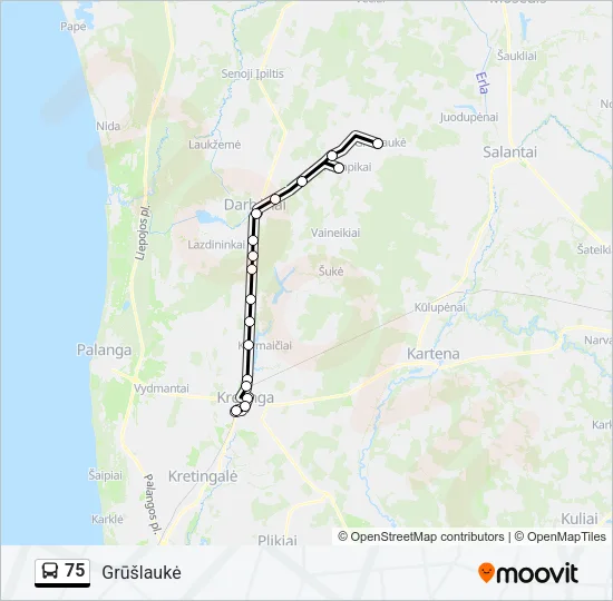 75 Bus Line Map