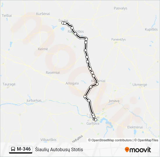 Автобус M-346: карта маршрута