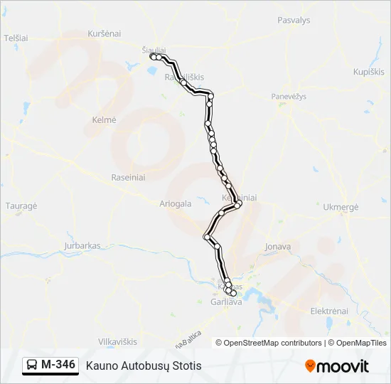 M-346 Bus Line Map