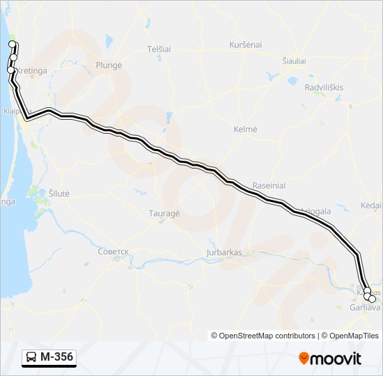 M-356 bus Line Map