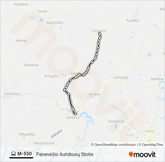 M-550 Bus Line Map