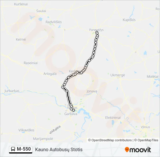 M-550 Bus Line Map