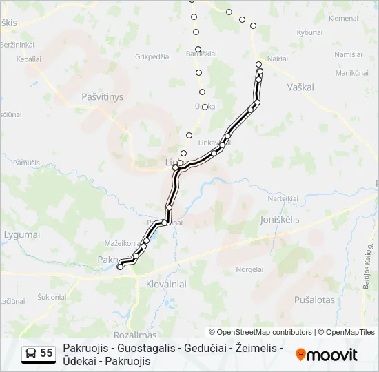 55 Bus Line Map