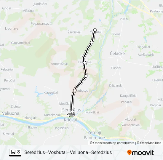 8 Bus Line Map