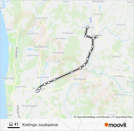 Автобус 41: карта маршрута