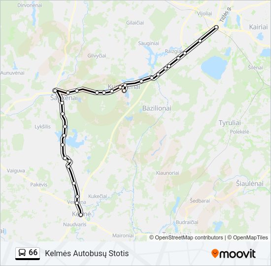 Автобус 66: карта маршрута