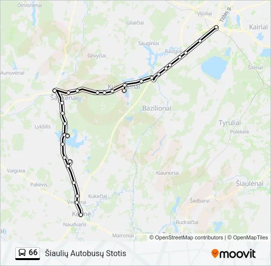 66 Bus Line Map