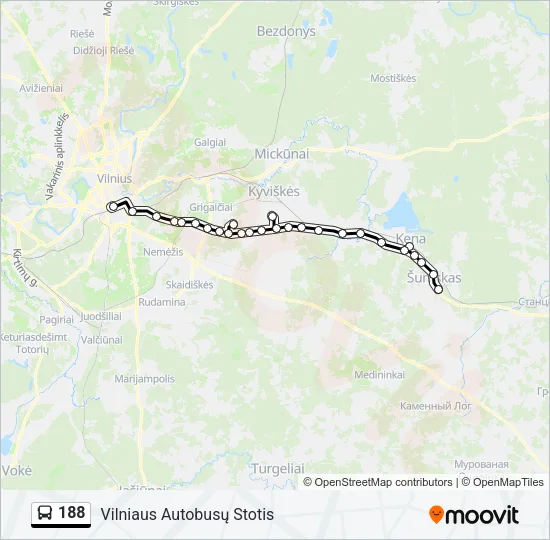 188 Bus Line Map
