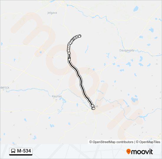 M-534 bus Line Map