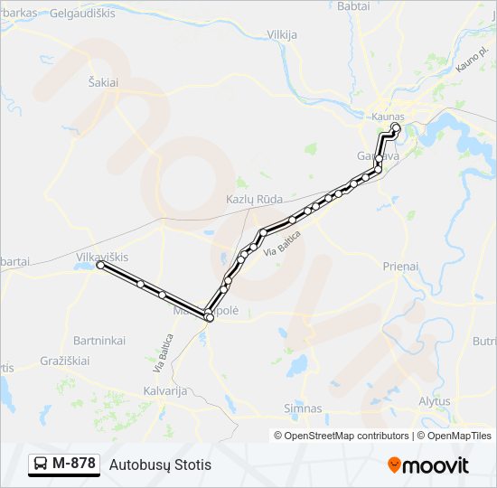 M-878 Bus Line Map
